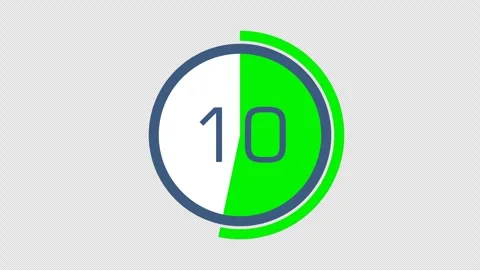 Animated countdown 10 second circle swap motion on alpha. Stock Footage 272971877