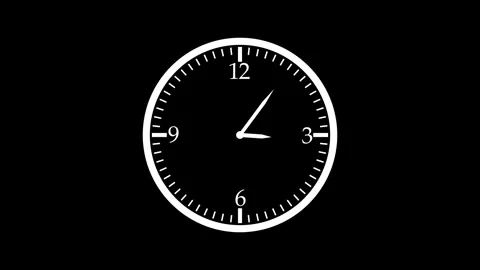 Animated Countdown on Analog Clock Face, Analog Clock Timer Countdown Anima.. Stock Footage 307870670
