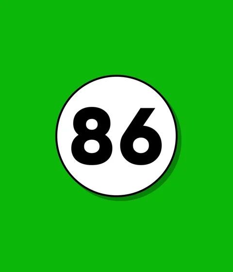 Animated countdown circle transition showing number eighty six appearing on.. Stock Footage 332396593