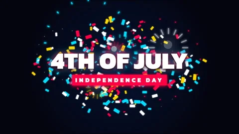 Animated countdown Confetti brust 4th of July Independence Day Celebration. Stock Footage 335670241