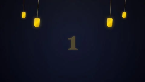 Animated Countdown Eid al Adha Mubarak Celebration Lights. Stockbeeldmateriaal 335556727