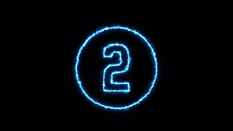 Animated Countdown Number 5 Second Blue Electric Stock Footage 318826187