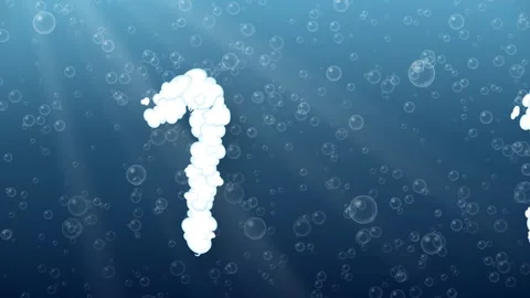 Animated Countdown Numbers Made of Bubbles Floating Underwater Stock Footage 341537900
