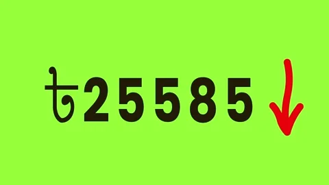Animated countdown sequence displaying currency value fluctuations against .. Stock Footage 325763703