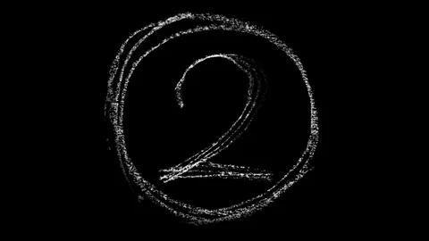 Animated countdown stopmotion, 5-4-3-2-1 hand drawn chalk animation in crayon Stock Footage 311691730