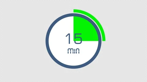 Animated countdown timer 0 to 15 and then 15 to 0 on alpha Stock Footage 272317431