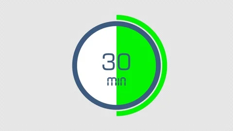 Animated countdown timer 0 to 30 minute an then 30 to 0 on alpha Stock Footage 272317439