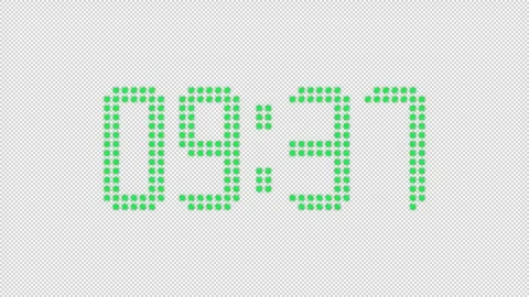 Animated countdown timer 10 minute digital led, Stock Footage 305272390