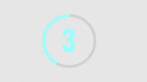 Animated Countdown Timer 5 to 1 with GO! Circle Overlay Stock Footage 330122338