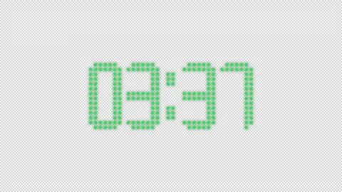 Animated countdown timer 5 minutes to 0 seconds digital led Stock Footage 305478619