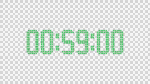 Animated countdown timer 60 minutes to 0 seconds Stock Footage 305786273