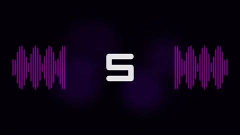 Animated countdown timer with digital audio waveforms 動画素材 345013153