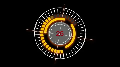 Animated countdown timer h u d interface. Circular digital clock sci fi tec.. Stock Footage 321581961