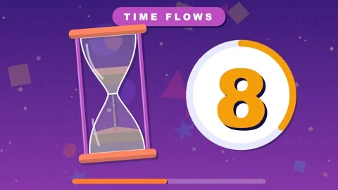 Animated Countdown Timer with Hourglass and Flowing Sand Graphics Stock Footage 347896712