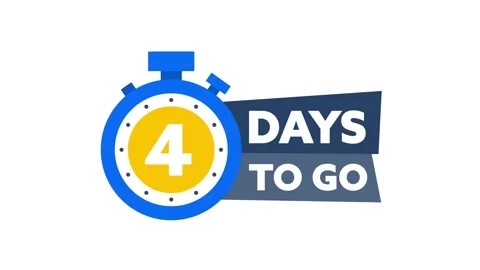 Animated countdown timer showing 4 days to go, isolated on white and green Stock Footage 309522674