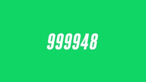 Animated counter 999900-1000000 white jumping symbols on green background. Stock Footage 122457331