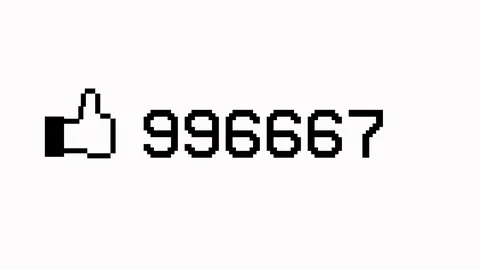 Animated counter quickly increasing to 1 million likes. Stock-Footage 76722736