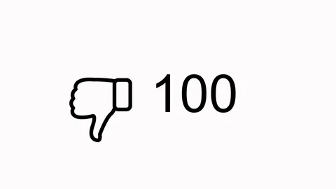 Animated counter quickly increasing to 100 dislike. Stock Footage 76715224