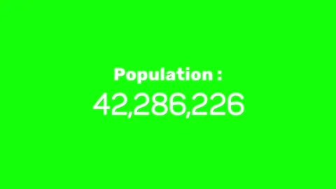 Animated Counting Number 100 Million Population on green screen, motion graphic Stock Footage 299816672