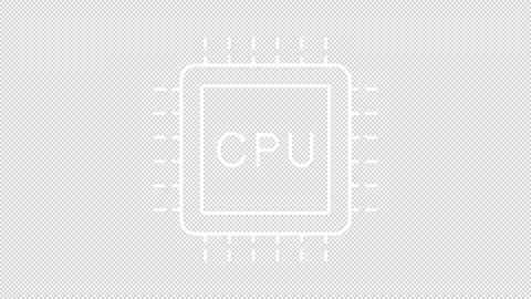 Animated cpu circuit white icon Stock Footage 288811546