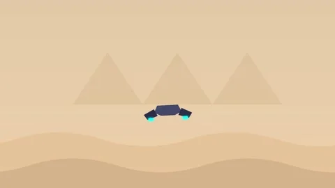 Animated Crab Walking on Desert Sand with Pyramids in Background Stock Footage 345548590