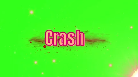 Animated crash text overlay featuring dynamic particle effects on bright vivid 스톡 동영상 344142852