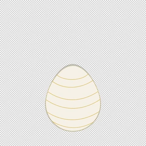 Animated Cream Easter Egg Bouncy Loop with Side Tilt and Alpha Channel Stock Footage 328466863