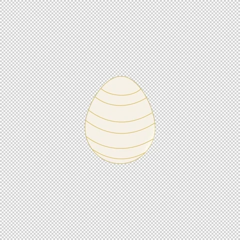Animated cream Easter egg with gold stripes and glossy light sweep shine loop on Stock Footage 328584929