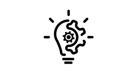 Animated creative idea. Lump with gear. 4k video. 動画素材 153137268