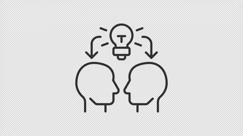 Animated creative thinking line icon Stock Footage 340288297