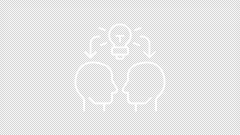 Animated creative thinking white line icon Stock Footage 342246599