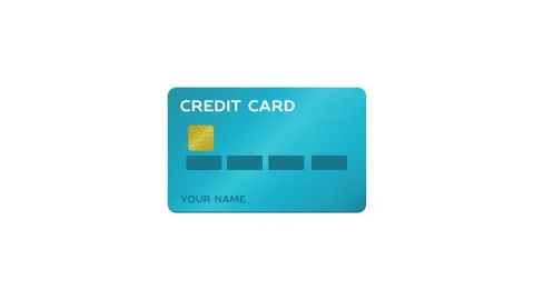 Animated Credit Card on a white background Stock Footage 190012126