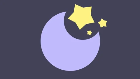 Animated crescent moon and rotating stars for nursery backgrounds and sleep apps Stock Footage 333837246