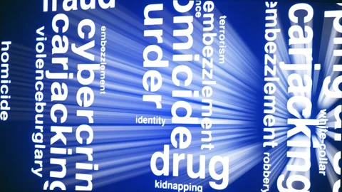Animated Crime Cloud Shape with Crime-related Content Tags - Conceptual Crimi 動画素材 271313345