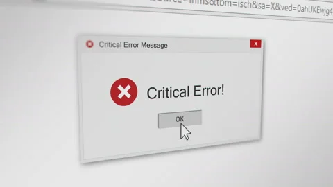 Animated Critical Error Dialog Box Stock Footage 142612324