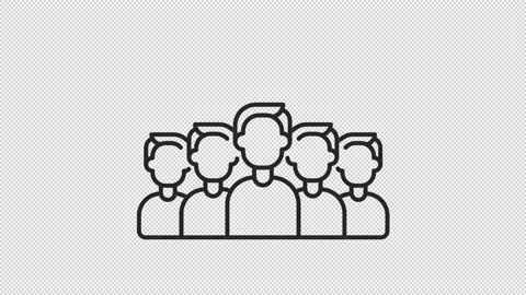 Animated crowd linear icon | Stock Video | Pond5