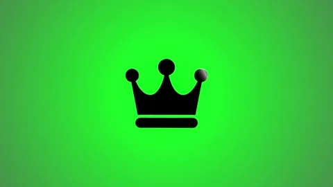 Animated crown icon with dynamic light reflections on a vibrant green backg.. Stock Footage 346490971