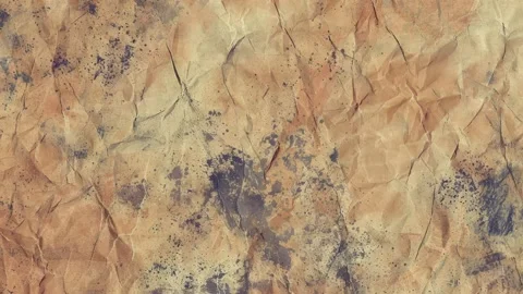 Animated Crumpled Beige Paper Texture Background with Stains and Wrinkles Stock Footage 327904350
