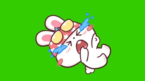 Animated Crying Bunny Wanting a Toy like a Child - Green Screen Stock Footage 282786233