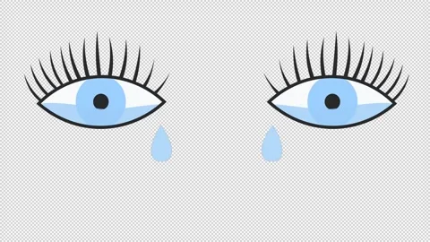 Animated crying eye with tears flowing out. Stock Footage 292871523
