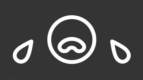 Animated crying kid white line icon Video stock 238013456