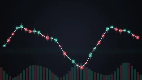 Animated cryptocurrency stock market graph with a fluctuating trend, showca.. Stock Footage 346308691