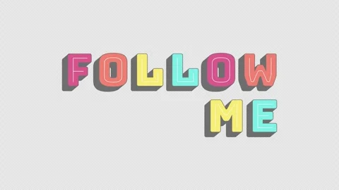 Animated cta button follow me in bold typography Stock Footage 318062594