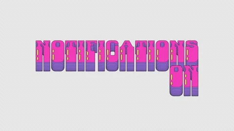 Animated cta button notifications on in dynamic vaporwave typography Stock Footage 320940494