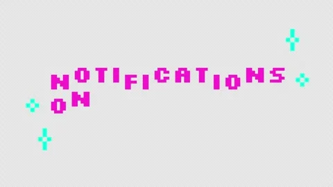 Animated cta button notifications on in pink pixel typography Stock Footage 318444344