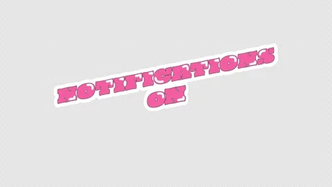 Animated cta button notifications on in retro pink bubble letters Stock Footage 320014071