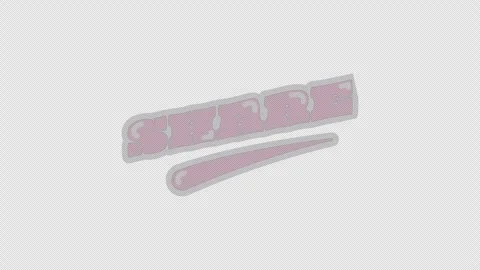 Animated cta button share in retro pink bubble letters Stock Footage 320013995
