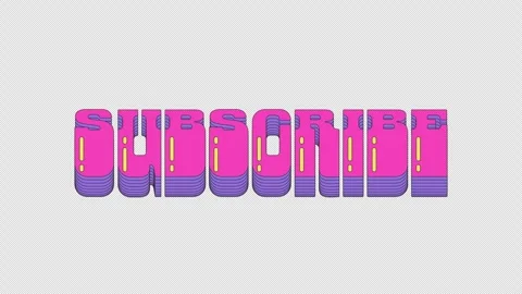 Animated cta button subscribe in dynamic vaporwave typography Stock Footage 320941053