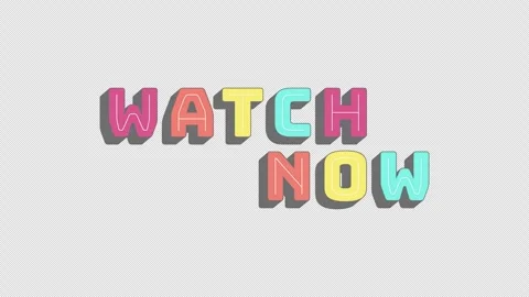 Animated cta button watch now in bold typography Stock Footage 318062727