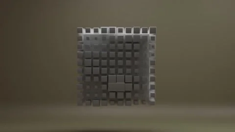 Animated Cube Grid Featuring Synchronized Motion and 3d Geometric Depth 库存影片 331109682